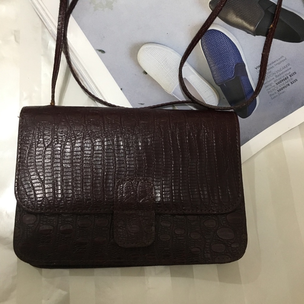 Vintage Brown Leather Crossbody Bag